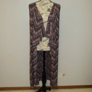 Wrangler Women's Large Sleeveless Cover Up Chevron Print Multi Color Calf Length